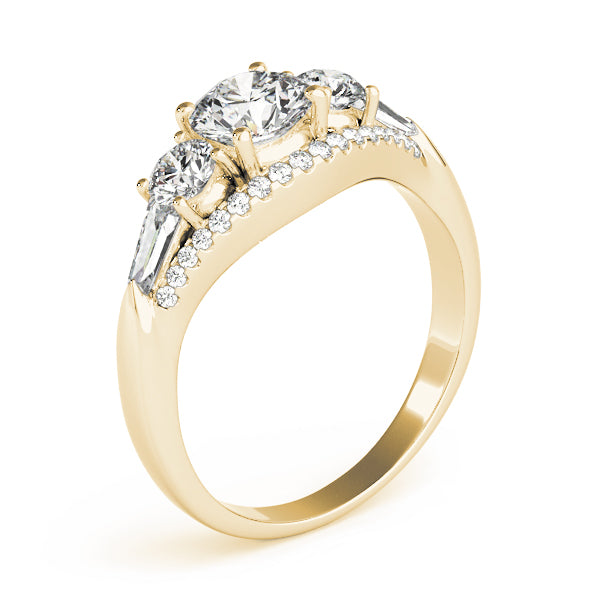 Lab Grown 3 Stone Diamonds Four Prong Setting Engagement
