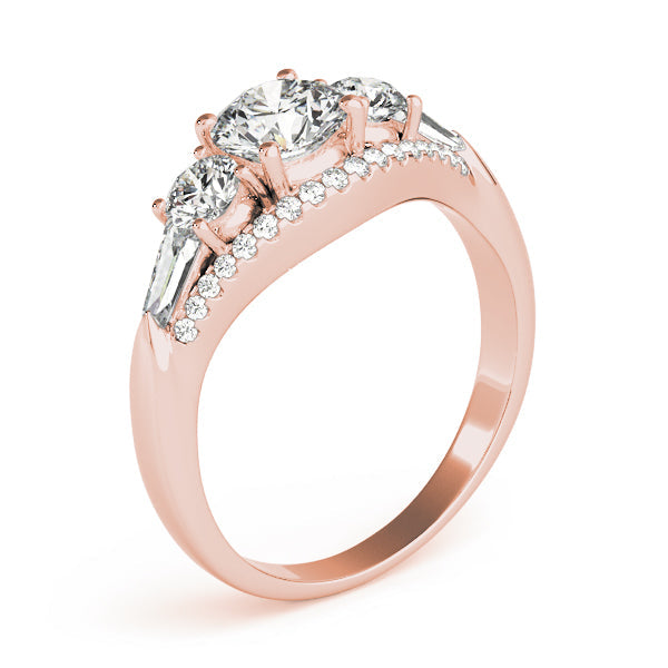Lab Grown 3 Stone Diamonds Four Prong Setting Engagement