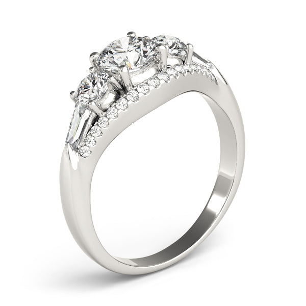 Lab Grown 3 Stone Diamonds Four Prong Setting Engagement
