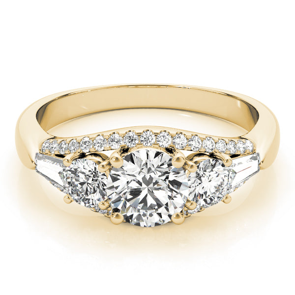 Lab Grown 3 Stone Diamonds Four Prong Setting Engagement