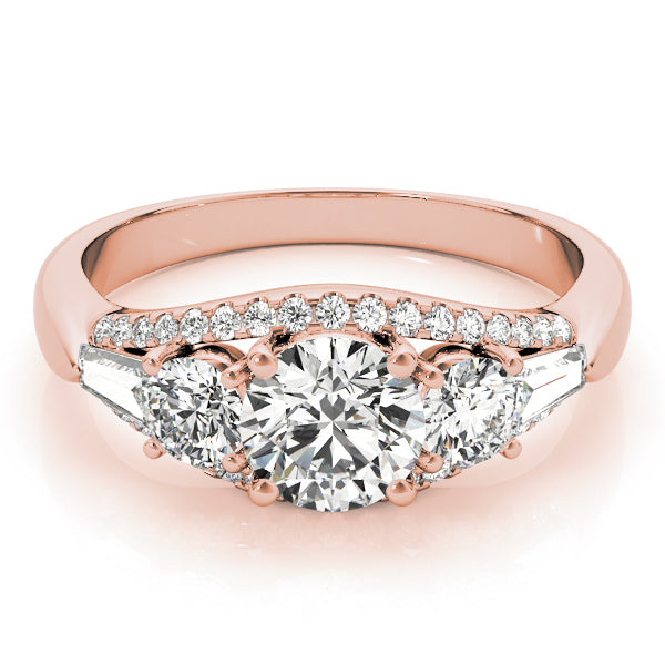 Lab Grown 3 Stone Diamonds Four Prong Setting Engagement