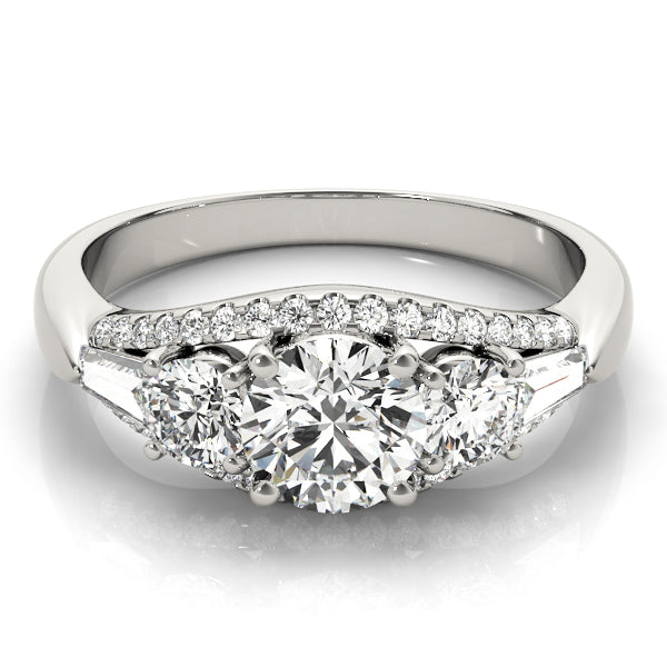 Lab Grown 3 Stone Diamonds Four Prong Setting Engagement