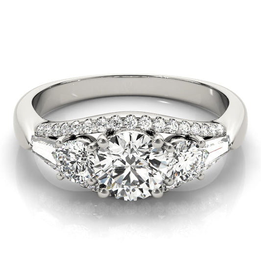 Lab Grown 3 Stone Diamonds Four Prong Setting Engagement