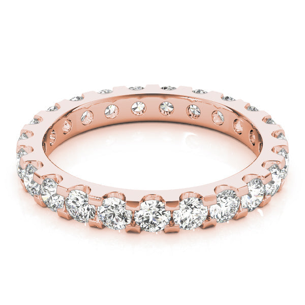 0.50-3.00ct Lab-Grown D/VVS Round Cut Diamond U Shape Shared Prong Full Eternity Wedding Ring.