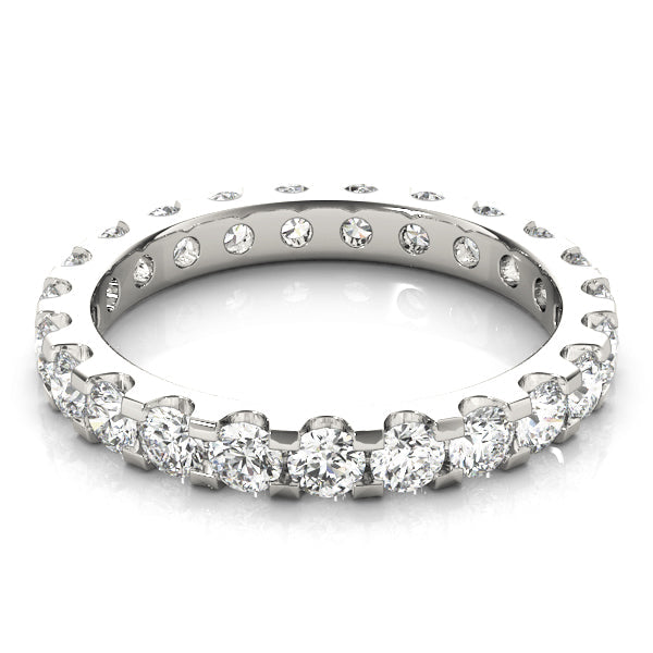 0.50-3.00ct Lab-Grown D/VVS Round Cut Diamond U Shape Shared Prong Full Eternity Wedding Ring.