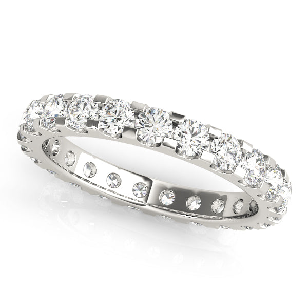 0.50-3.00ct Lab-Grown D/VVS Round Cut Diamond U Shape Shared Prong Full Eternity Wedding Ring.