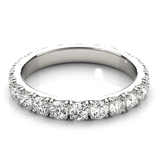 0.50-3.00ct Lab-Grown Round Cut D/VVS Diamond Four Prong French Cut Full Eternity Wedding Ring