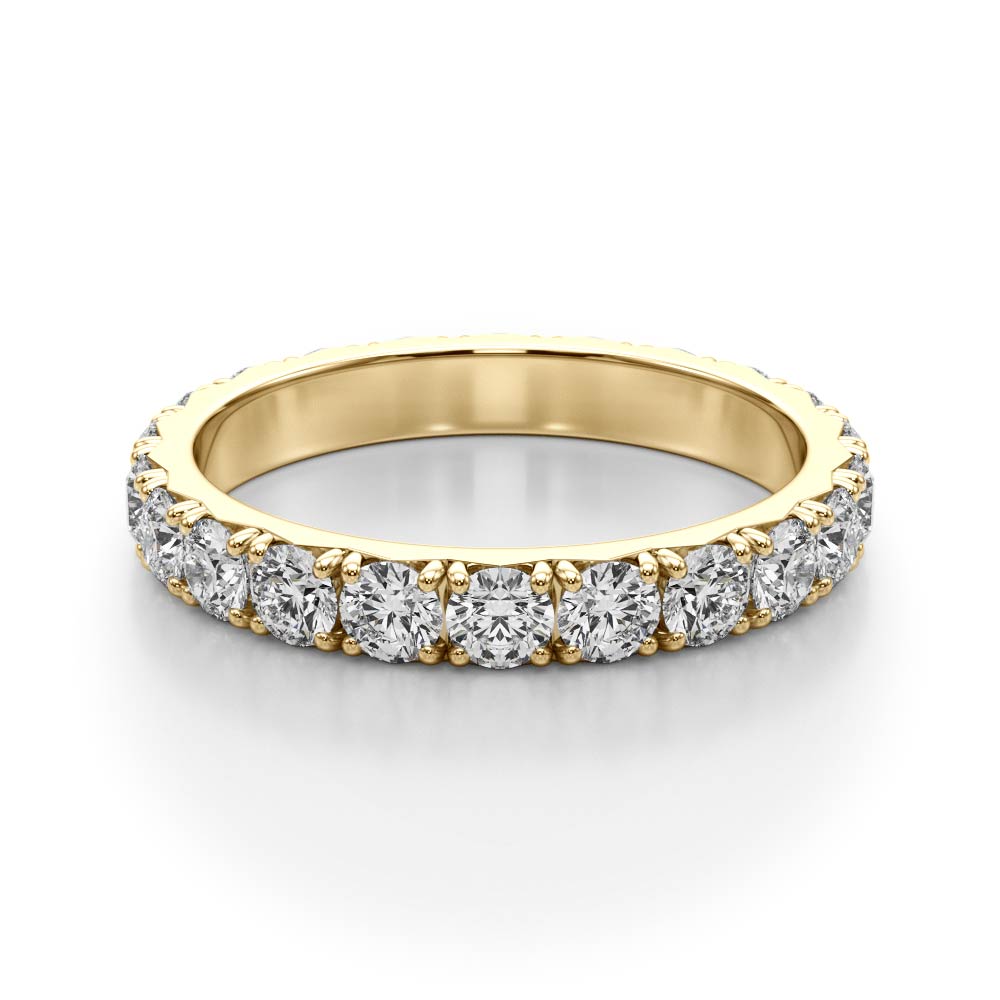 0.50-3.00ct Lab-Grown Round Cut D/VVS Diamond Four Prong French Cut Full Eternity Wedding Ring
