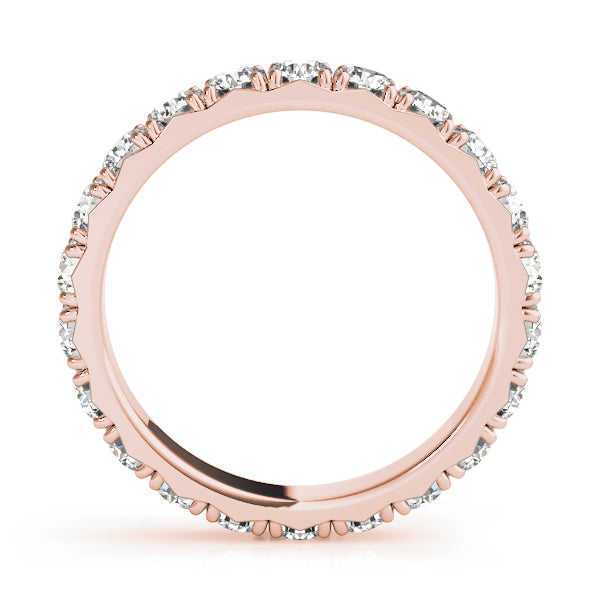 0.50-3.00ct Lab-Grown Round Cut D/VVS Diamond Four Prong French Cut Full Eternity Wedding Ring