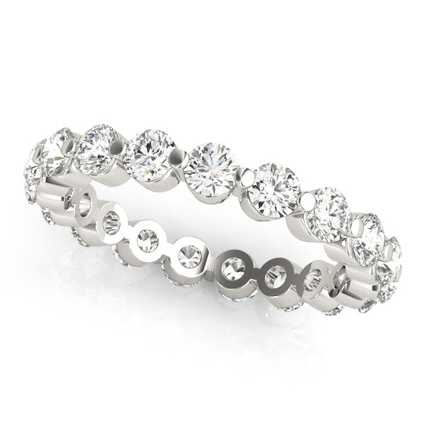 0.50-3.00ct Lab-Grown Round Cut D/VVS Diamond Single Shared Prong Full Eternity Wedding Ring