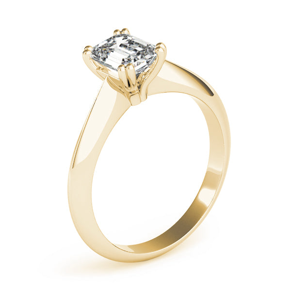 IGI Lab-Grown Emerald Cut D-VVS Diamond Double Prong Solitaire Engagement Ring.