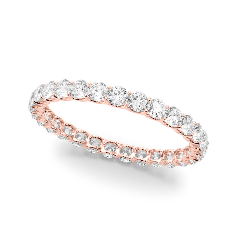 0.50-3.00ct Lab-Grown D/VVS Round Cut Diamond U Prong Full Eternity Wedding Ring