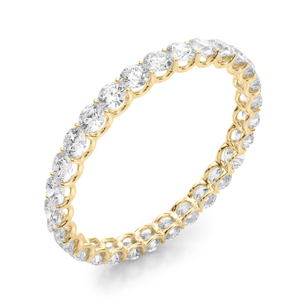 0.50-3.00ct Lab-Grown D/VVS Round Cut Diamond U Prong Full Eternity Wedding Ring