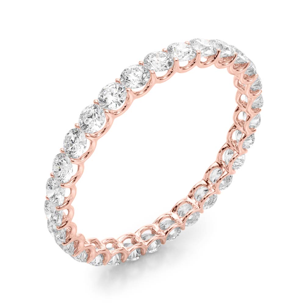 0.50-3.00ct Lab-Grown D/VVS Round Cut Diamond U Prong Full Eternity Wedding Ring