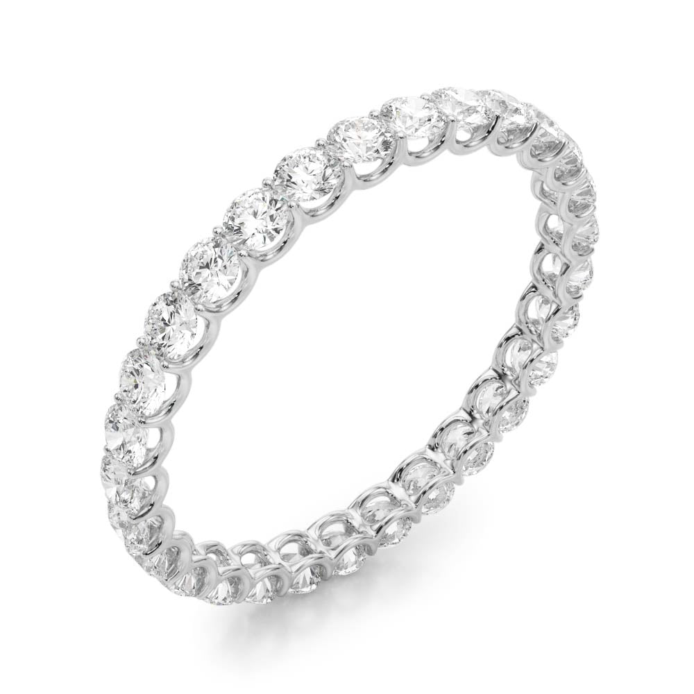 0.50-3.00ct Lab-Grown D/VVS Round Cut Diamond U Prong Full Eternity Wedding Ring