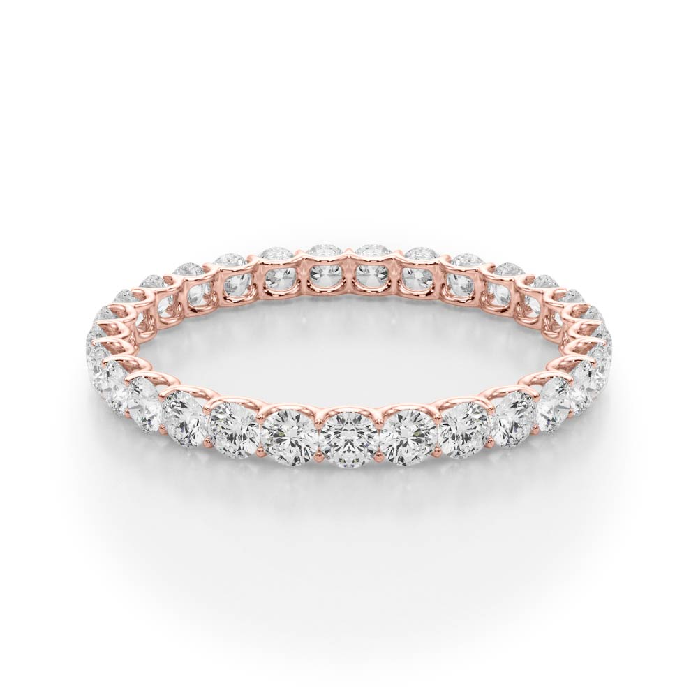 0.50-3.00ct Lab-Grown D/VVS Round Cut Diamond U Prong Full Eternity Wedding Ring