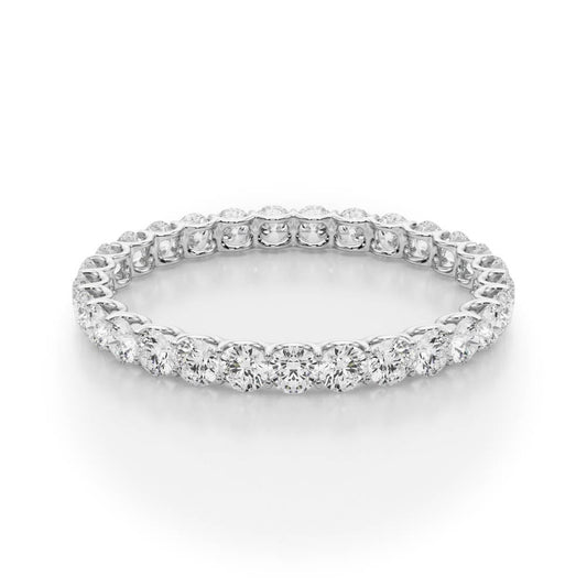 0.50-3.00ct Lab-Grown D/VVS Round Cut Diamond U Prong Full Eternity Wedding Ring