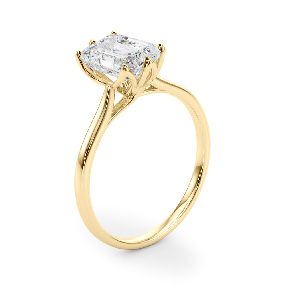 IGI Lab-Grown D-VVS Emerald Cut Diamond 6-Prong Solitaire Engagement Ring Gift For Her.
