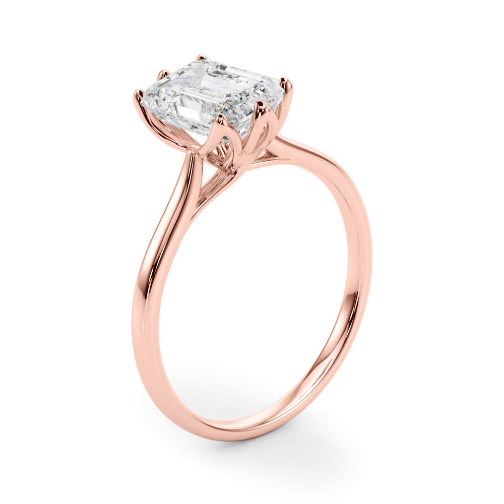IGI Lab-Grown D-VVS Emerald Cut Diamond 6-Prong Solitaire Engagement Ring Gift For Her.