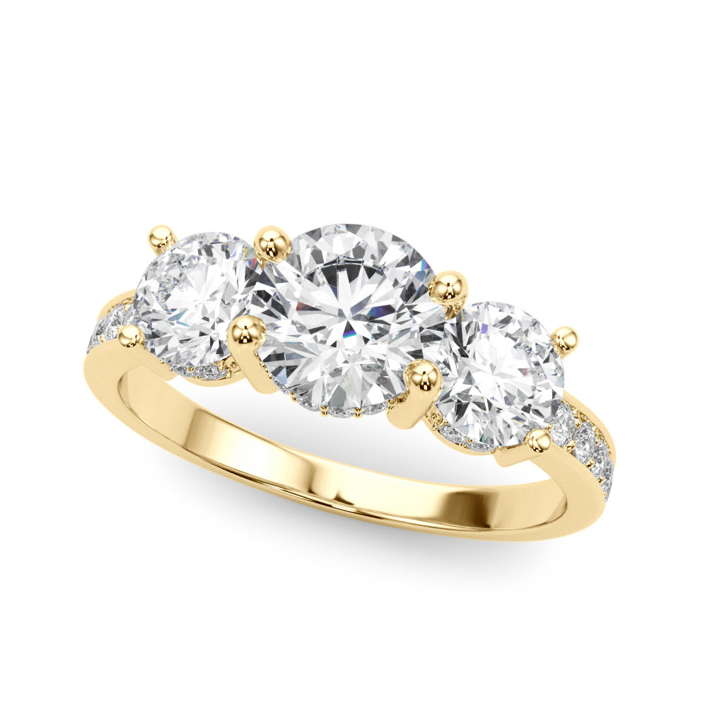 0.50-2.00ct Lab-Grown Round Cut Diamond Three Stone Engagement Ring