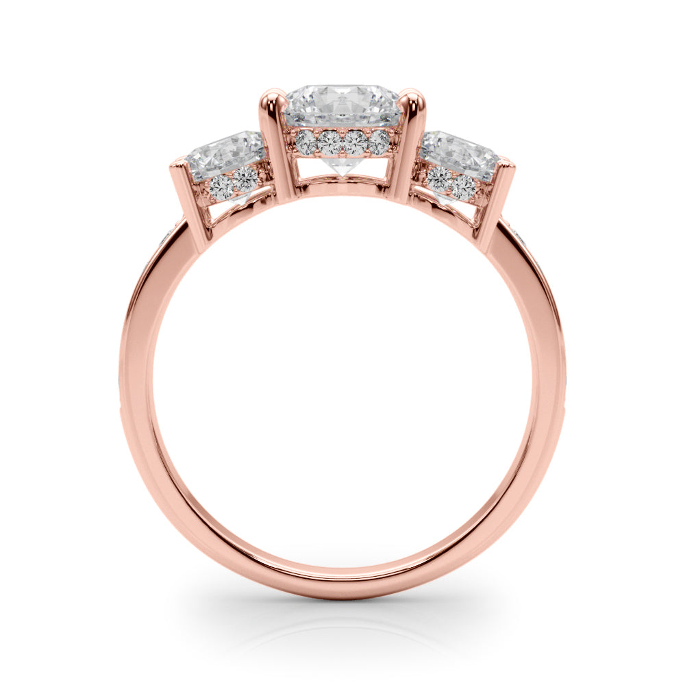 0.50-2.00ct Lab-Grown Round Cut Diamond Three Stone Engagement Ring