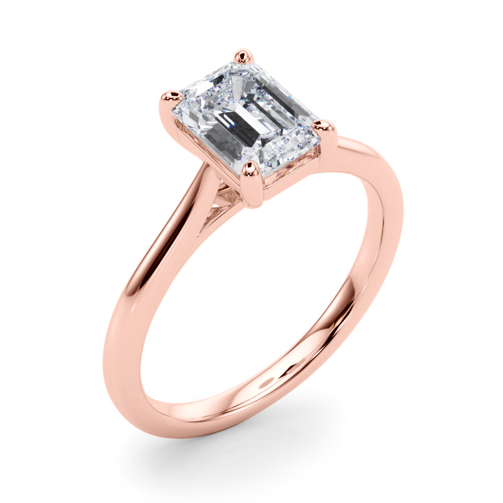 IGI Lab-Grown D-VVS Emerald Cut Diamond 4-Prong Solitaire Engagement Ring Gift For Her.