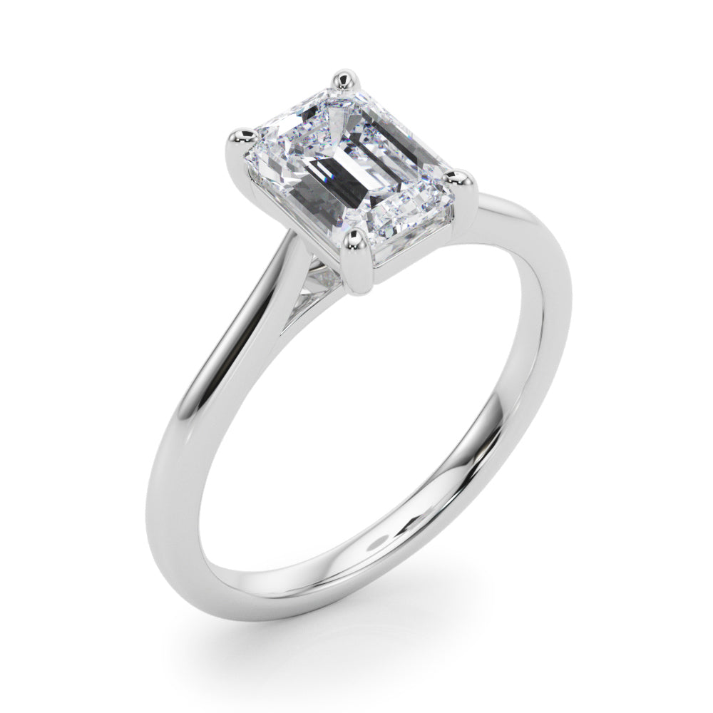 IGI Lab-Grown D-VVS Emerald Cut Diamond 4-Prong Solitaire Engagement Ring Gift For Her.