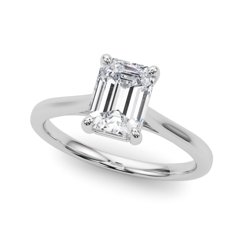 IGI Lab-Grown D-VVS Emerald Cut Diamond 4-Prong Solitaire Engagement Ring Gift For Her.