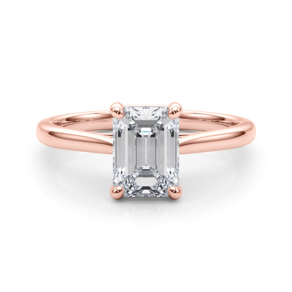 IGI Lab-Grown D-VVS Emerald Cut Diamond 4-Prong Solitaire Engagement Ring Gift For Her.