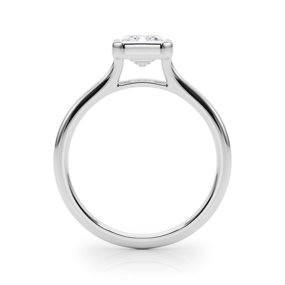 IGI Certified Emerald Cut Lab-Grown Diamond Bezel Set Solitaire Engagement Ring 9k,18k,Gold