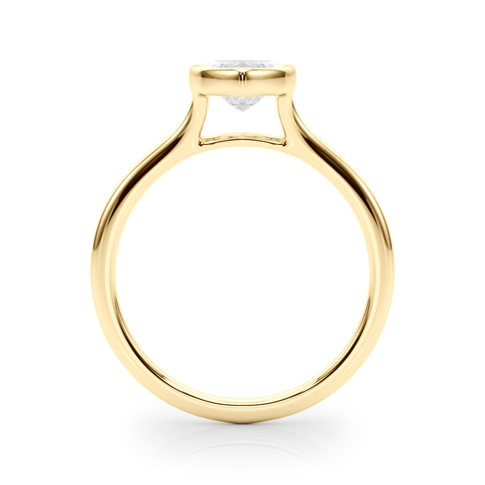 IGI Lab-Grown Marquise Cut Diamond Bezel Set Solitaire Engagement Ring.