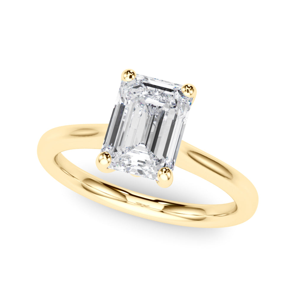 IGI Lab-Grown D-VVS Emerald Cut Diamond 4-prong Solitaire Engagement Ring Gift For Her.