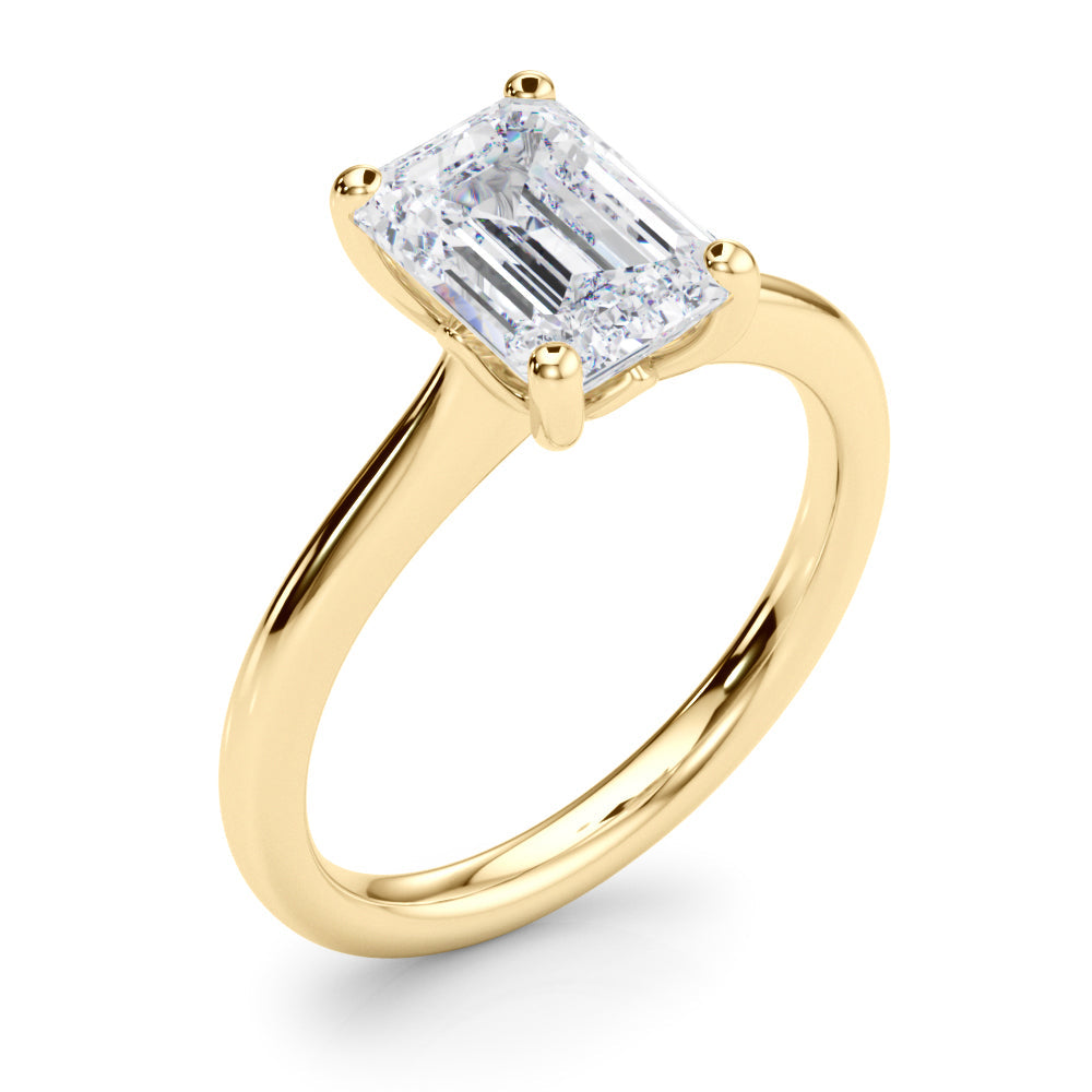 IGI Lab-Grown D-VVS Emerald Cut Diamond 4-prong Solitaire Engagement Ring Gift For Her.