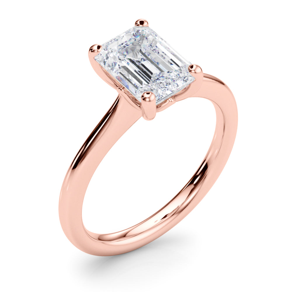 IGI Lab-Grown D-VVS Emerald Cut Diamond 4-prong Solitaire Engagement Ring Gift For Her.