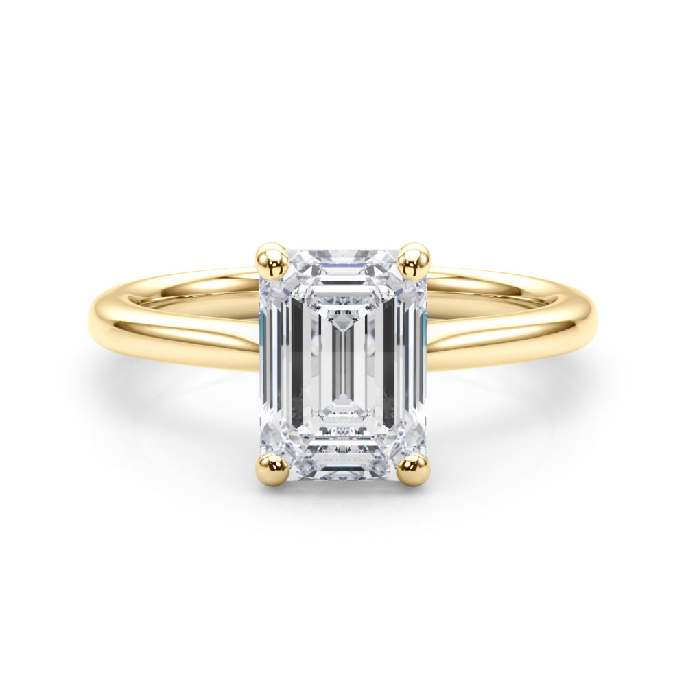 IGI Lab-Grown D-VVS Emerald Cut Diamond 4-prong Solitaire Engagement Ring Gift For Her.