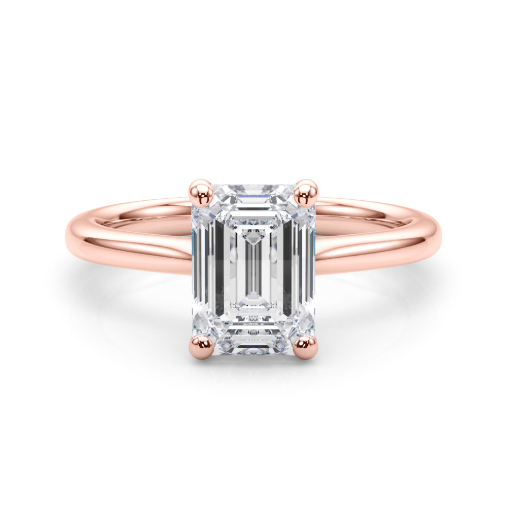 IGI Lab-Grown D-VVS Emerald Cut Diamond 4-prong Solitaire Engagement Ring Gift For Her.