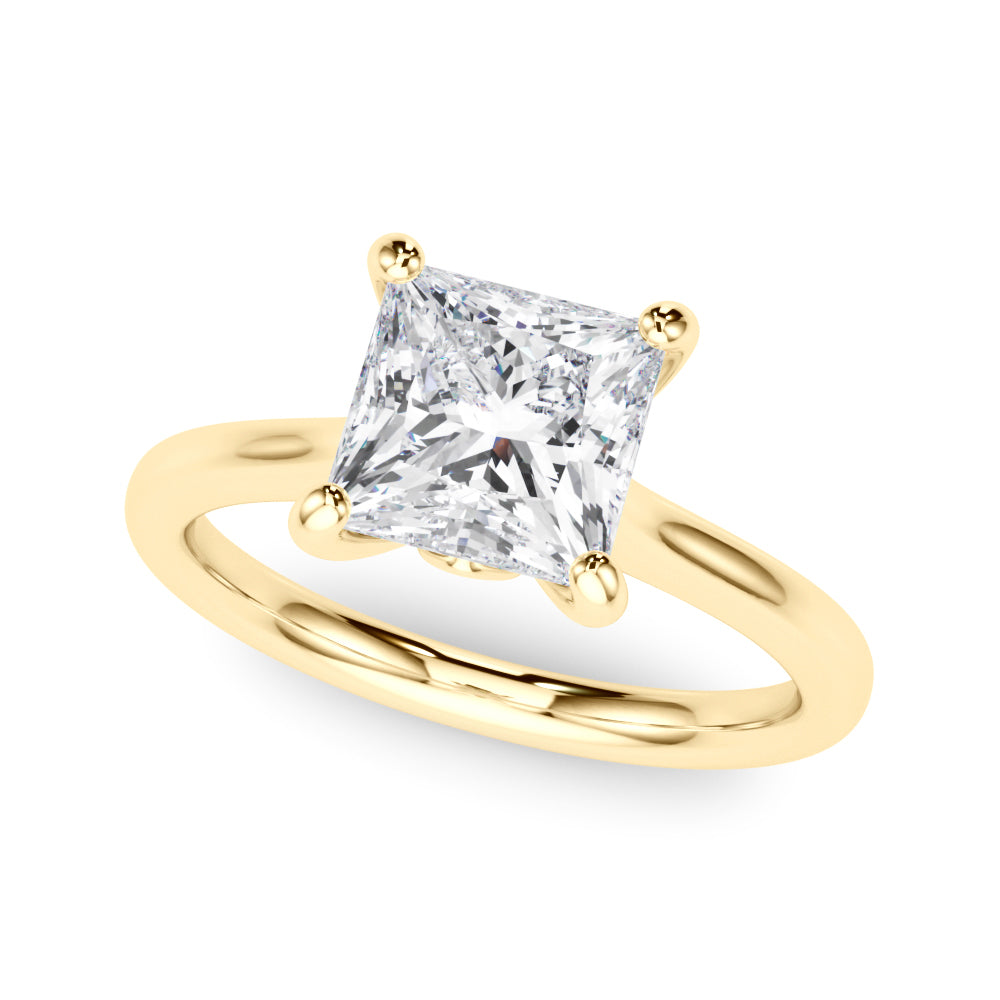 Cathedral IGI Lab-Grown D-VVS Princess Cut Diamond Solitaire Engagement Ring Gift For Her.