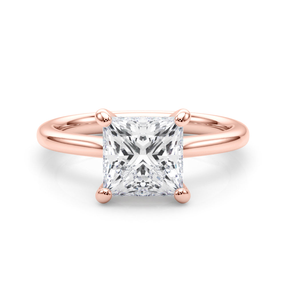 Cathedral IGI Lab-Grown D-VVS Princess Cut Diamond Solitaire Engagement Ring Gift For Her.