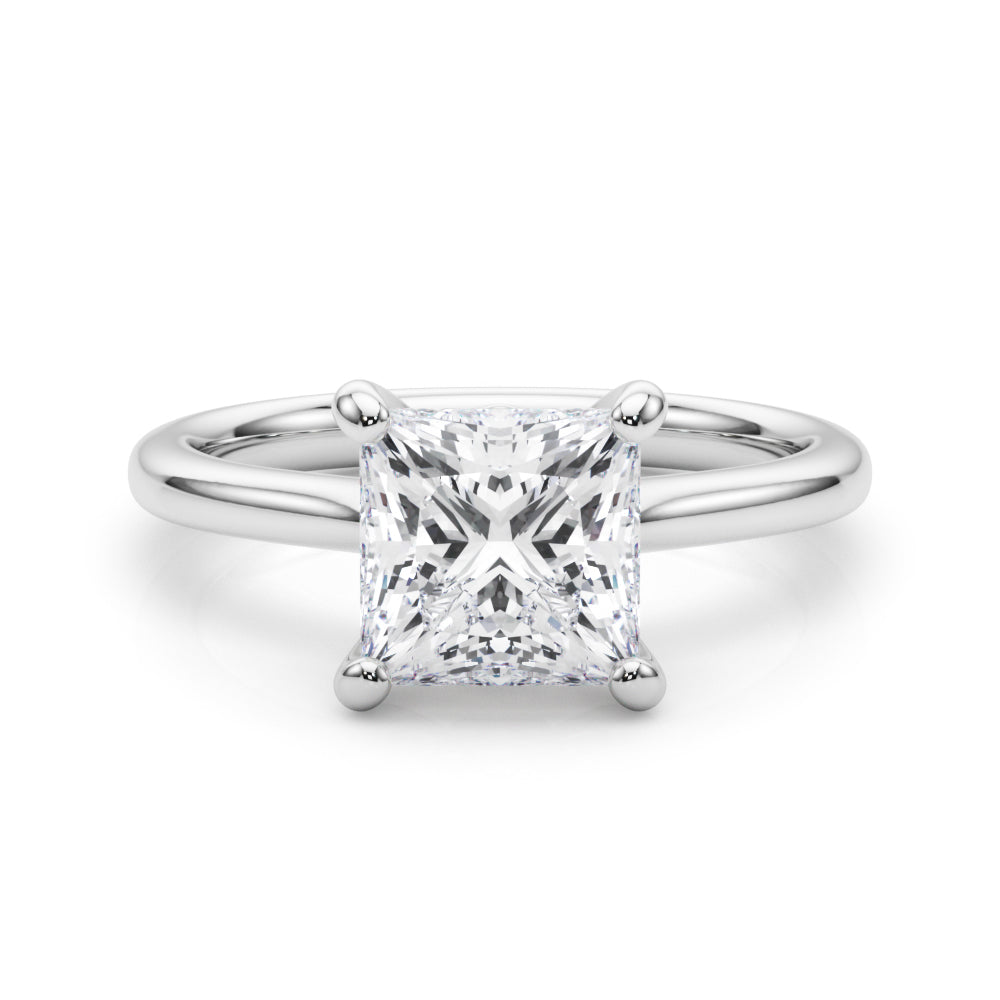 Cathedral IGI Lab-Grown D-VVS Princess Cut Diamond Solitaire Engagement Ring Gift For Her.