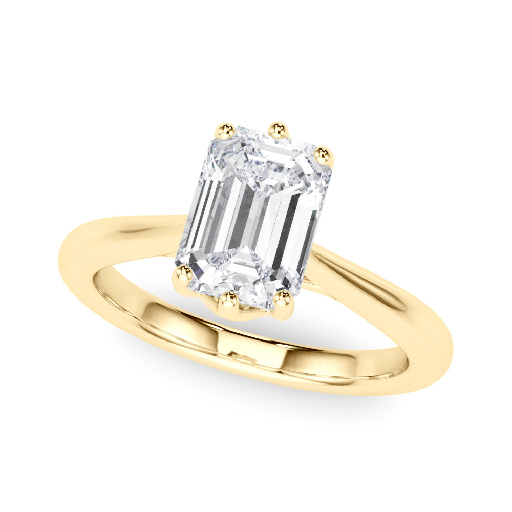 IGI Lab-Grown Emerald Cut Diamond Six Prong Solitaire Engagement Ring Gift For Her.