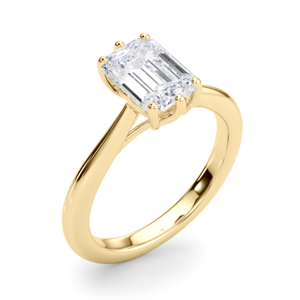 IGI Lab-Grown Emerald Cut Diamond Six Prong Solitaire Engagement Ring Gift For Her.