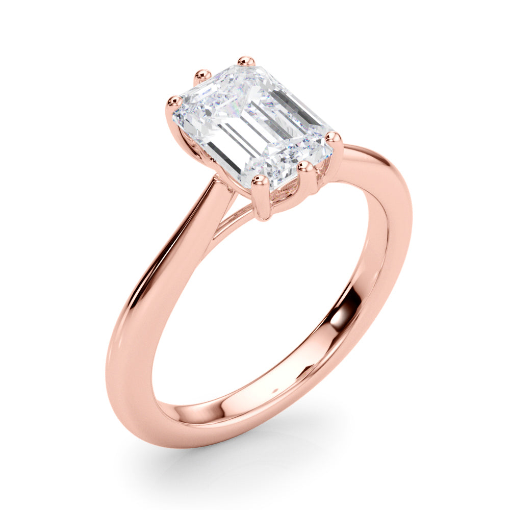 IGI Lab-Grown Emerald Cut Diamond Six Prong Solitaire Engagement Ring Gift For Her.