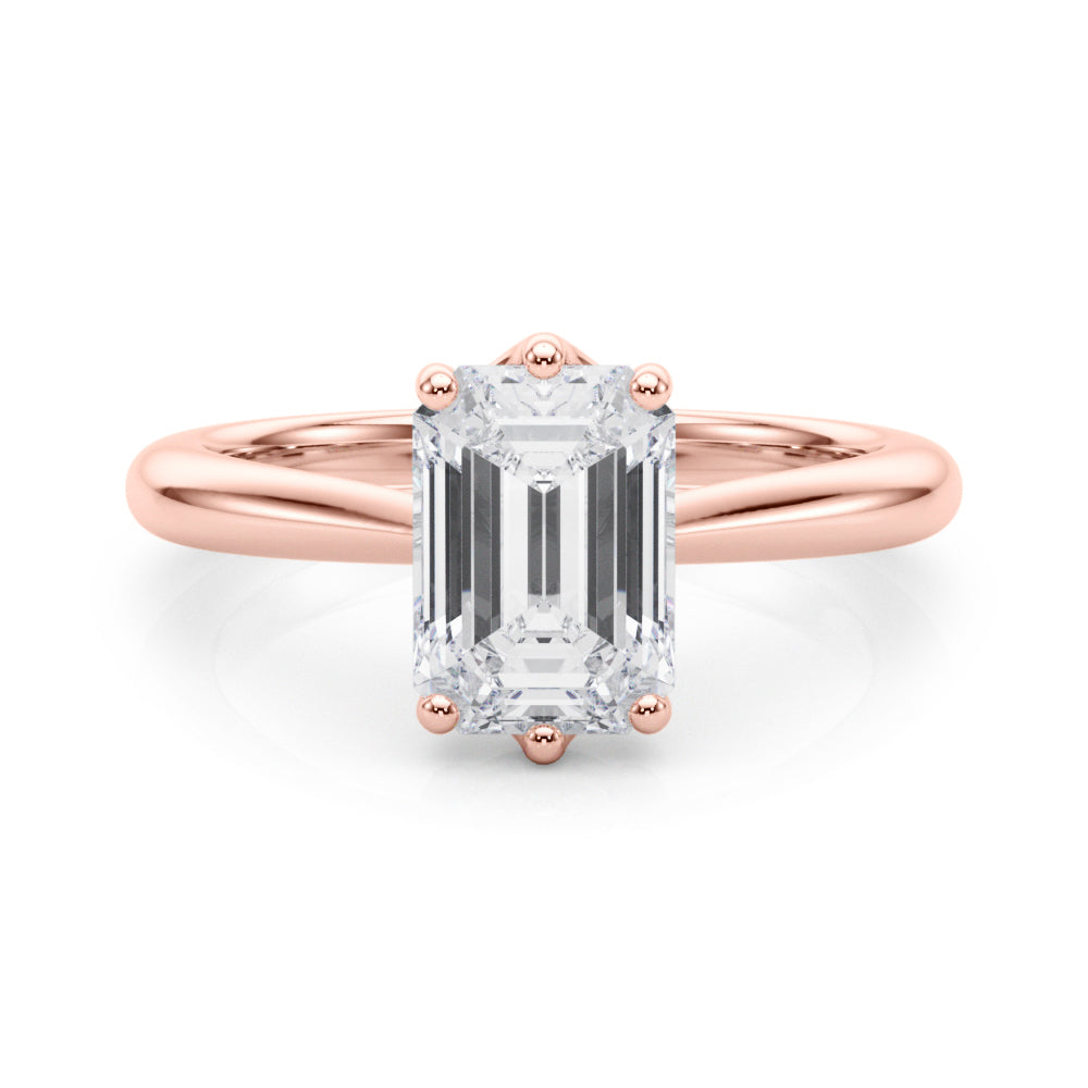 IGI Lab-Grown Emerald Cut Diamond Six Prong Solitaire Engagement Ring Gift For Her.