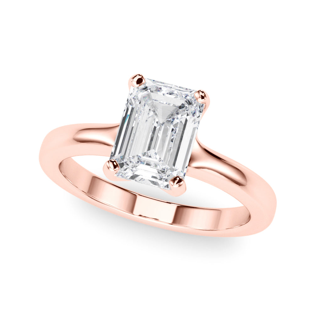 IGI Lab-Grown Emerald Cut Diamond 4-Prong Solitaire Engagement Ring Gift For Her.
