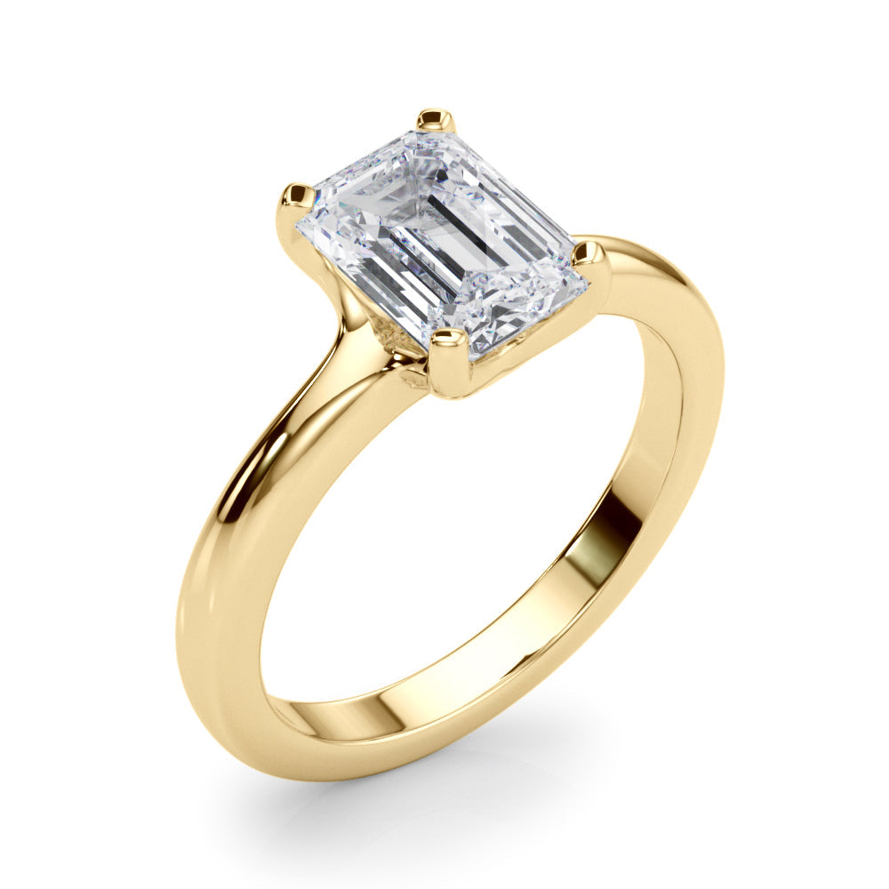 IGI Lab-Grown Emerald Cut Diamond 4-Prong Solitaire Engagement Ring Gift For Her.