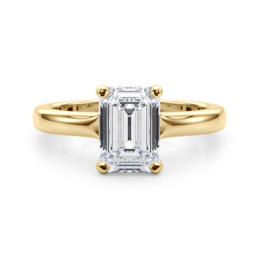 IGI Lab-Grown Emerald Cut Diamond 4-Prong Solitaire Engagement Ring Gift For Her.
