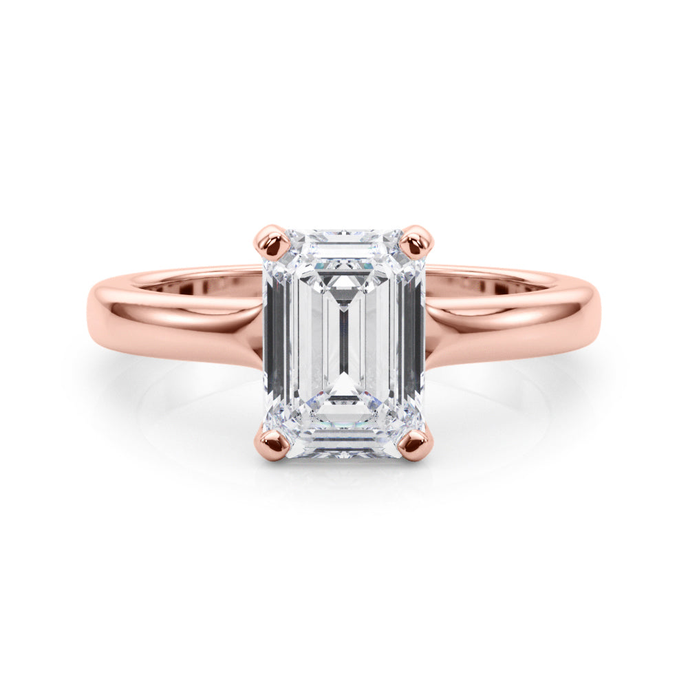 IGI Lab-Grown Emerald Cut Diamond 4-Prong Solitaire Engagement Ring Gift For Her.