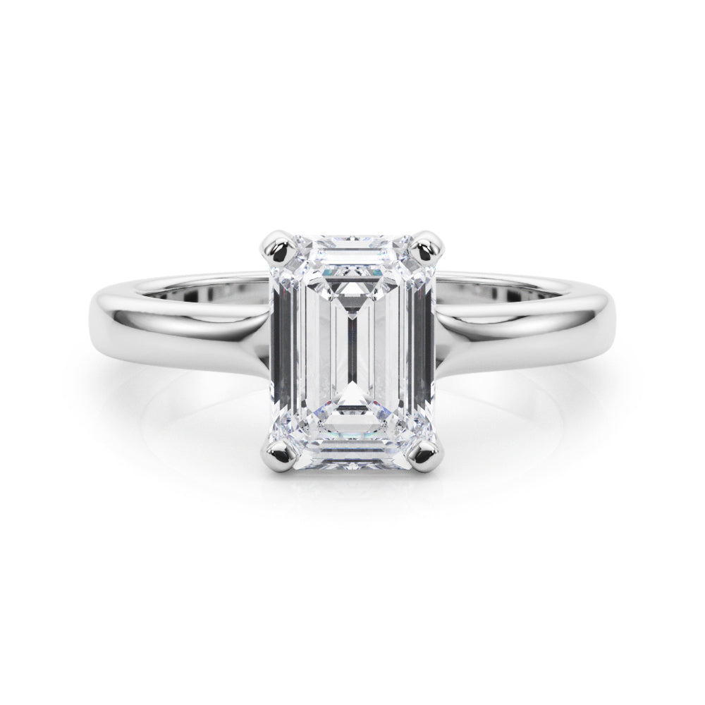 IGI Lab-Grown Emerald Cut Diamond 4-Prong Solitaire Engagement Ring Gift For Her.