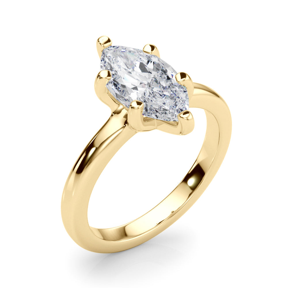 IGI Lab-Grown D-VVS Marquise Cut Diamond Solitaire Engagement Ring.