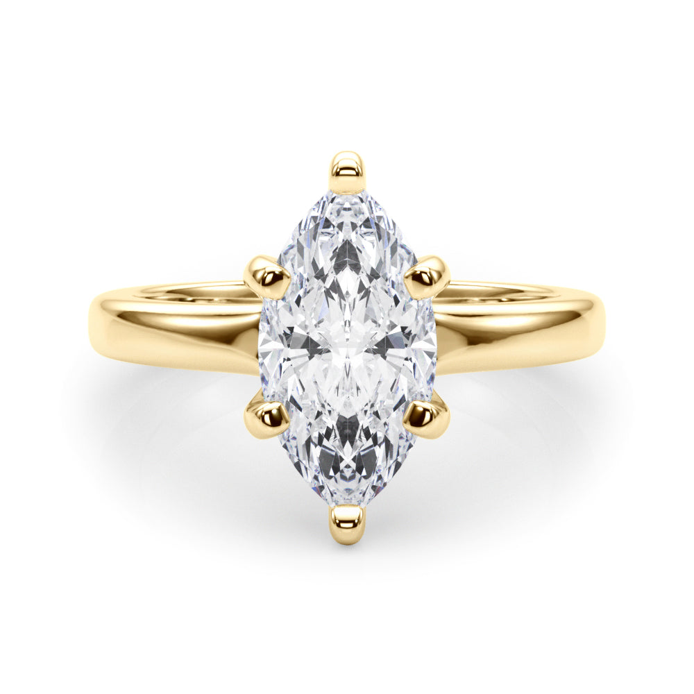 IGI Lab-Grown D-VVS Marquise Cut Diamond Solitaire Engagement Ring.